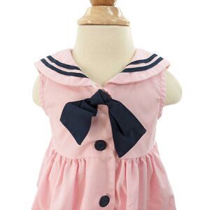Good Lad of Philadelphia Outfit Set Baby Girl Sailor Dress Pink & Navy 18 months